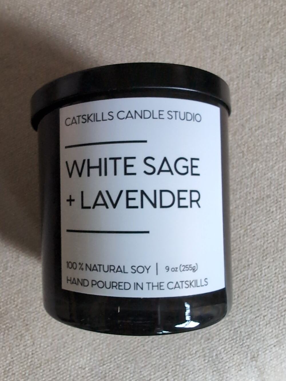 Catskills Candle Studio White Sage Lavender Natural Soy Hand Poured Candle 9 oz